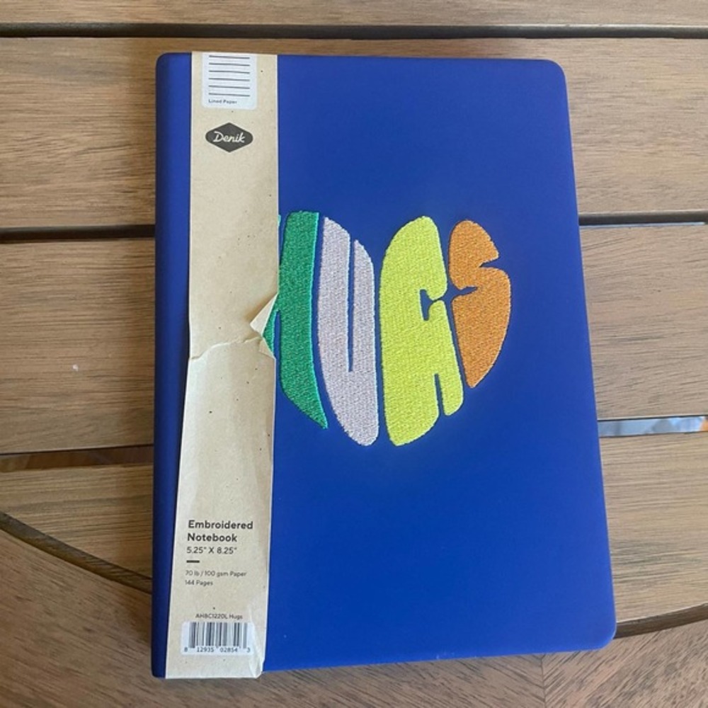 Denik embroidered notebook 'hugs’‎ back to school lined journal sketchbook